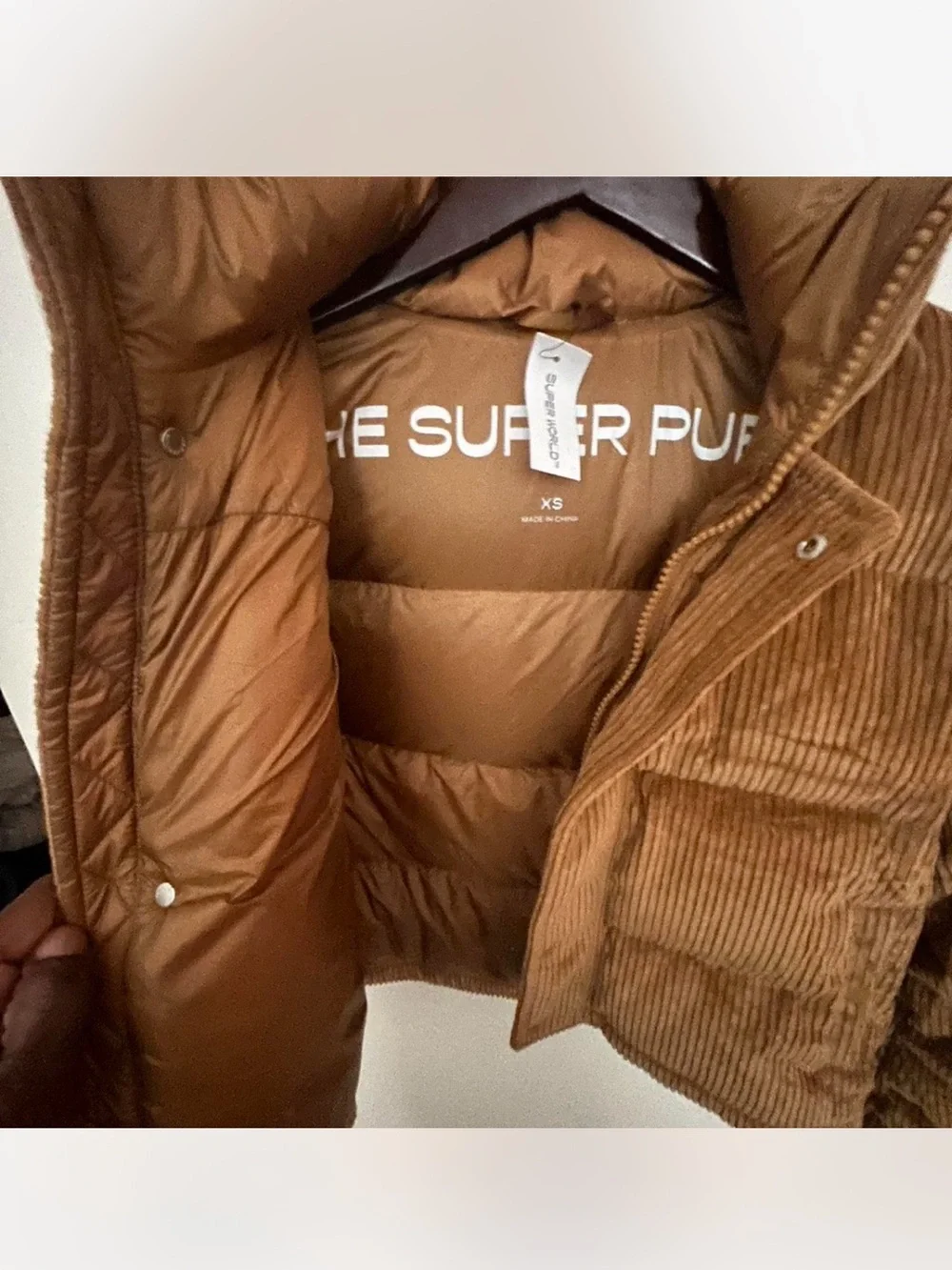 NWT Aritzia The Superpuff Cushcord Corduroy size XS in Brown 700+ Fill - Picture 2 of 5